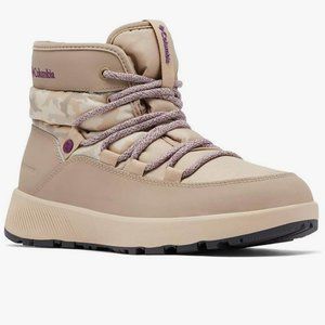 Columbia Slopeside Village Boot Omni-Heat Waterproof Camo Oxford Tan Wild Iris 9
